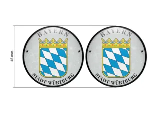 TÜV Plakette Stadt Würzburg Nummernschild plakette